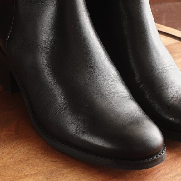 Cole Haan Boots Womens SZ 7B BLK Haidyn Leather Ankle Zip Classic Block Heeled - Picture 5 of 16
